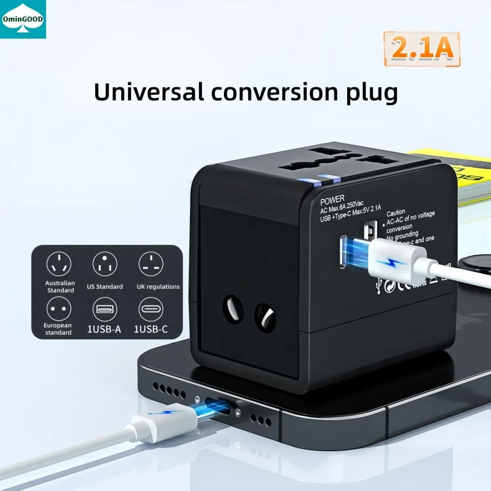Global Universal Conversion Travel Plug USB Sockets EU US AC Power Adapter Converter With Child Protection Safety Cover Locking