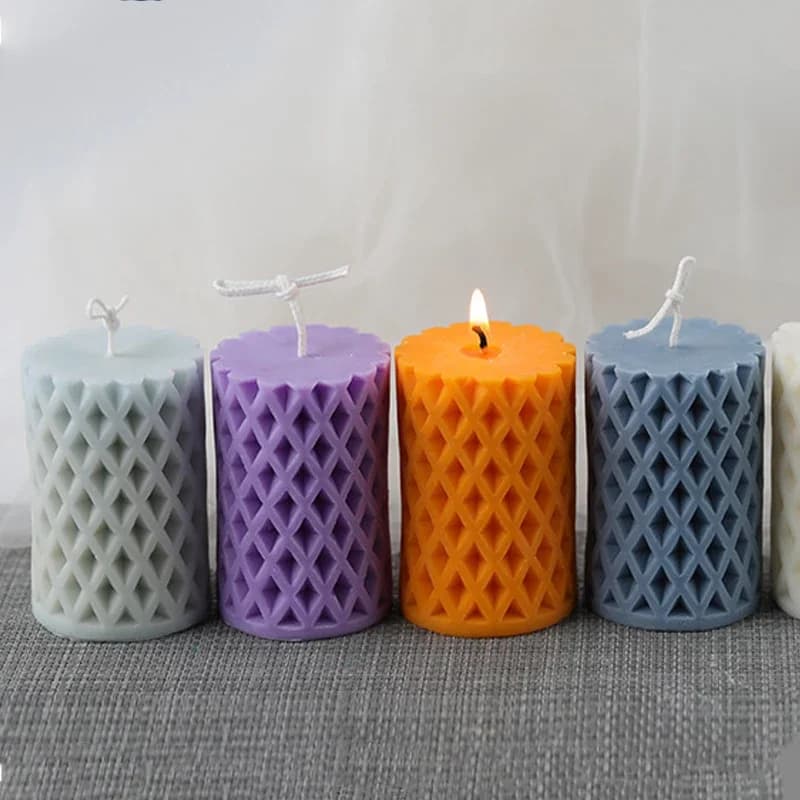 Cylindrical Network Honeycomb Candle Silicone Mould Geometric Do-it-your Handmade Resin Mould for Gesso and Concrete Manual Tools for Soap Creation