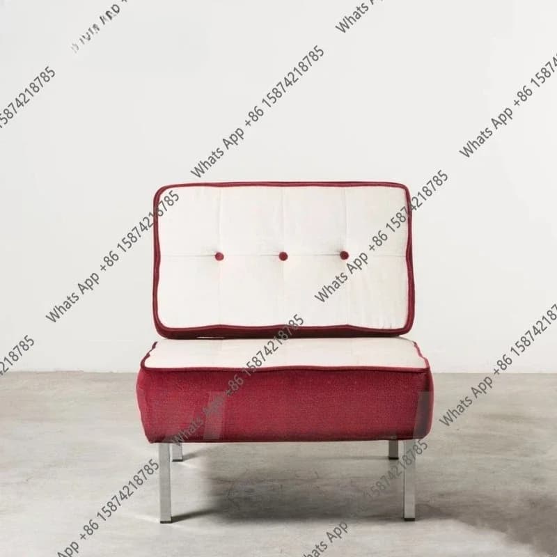 Poltrona Singola X Nordic Designer Stile Bauhaus, Blocco Rosso Tofu, per Negozio, Balcone, Divano Relax