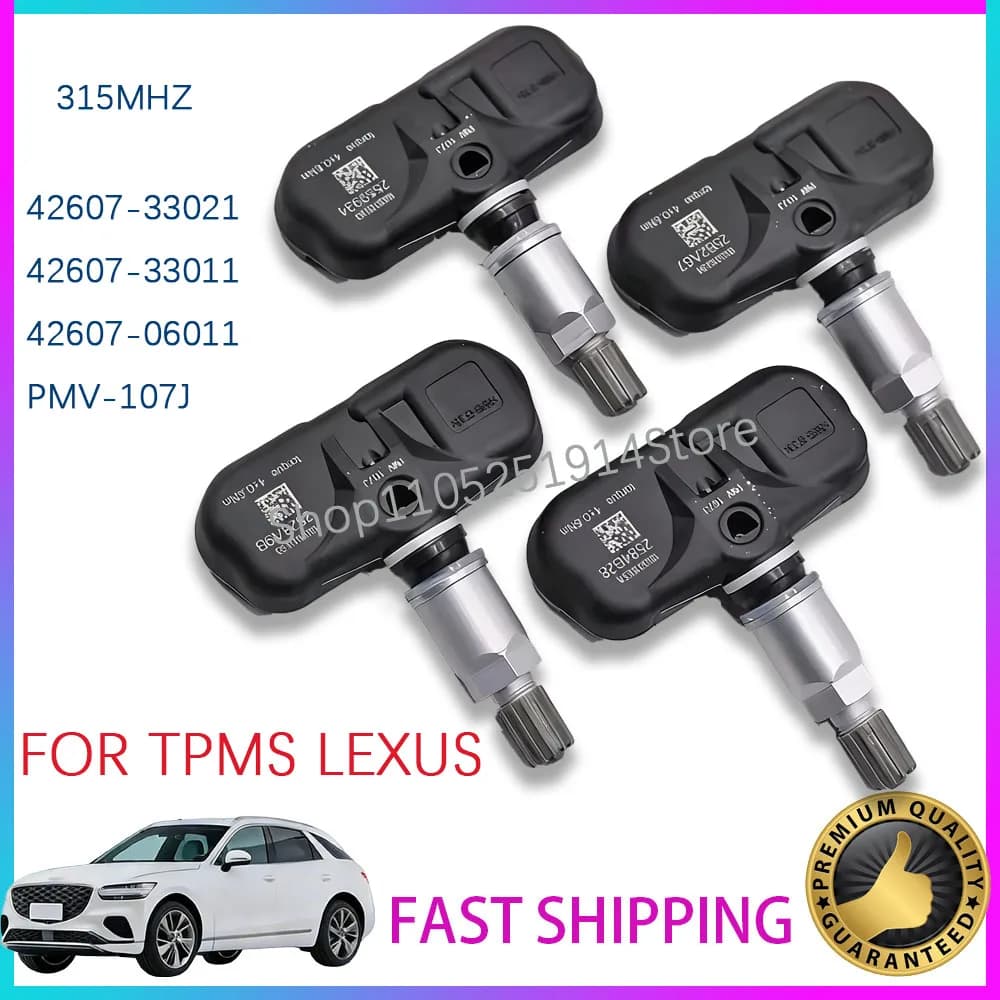 PER TPMS LEXUS 42607-33021 42607-33011 42607-06011 PMV-107J 2009 2010 2011 2012 2013 TOYOTA COROLLA 315MHz SENSORE DI PRESSIONE DEL PNEUMATICO