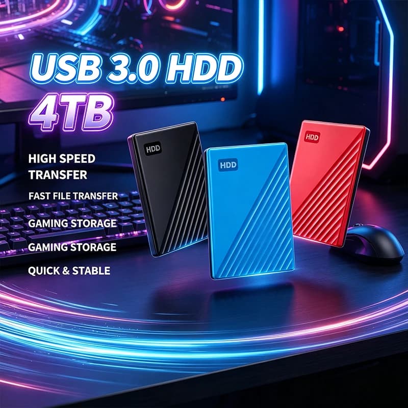 My Passport External Hard Drive USB 3.0 1TB 2TB 4TB 5TB High Speed Portable Encrypted HDD External Storage for PC Laptop Mac
