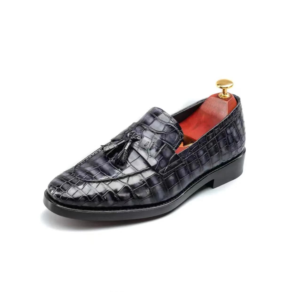 Nuove Scarpe da Uomo in Pelle di Coccodrillo, Mocassini Eleganti per Matrimoni, Ufficio e Tempo Libero