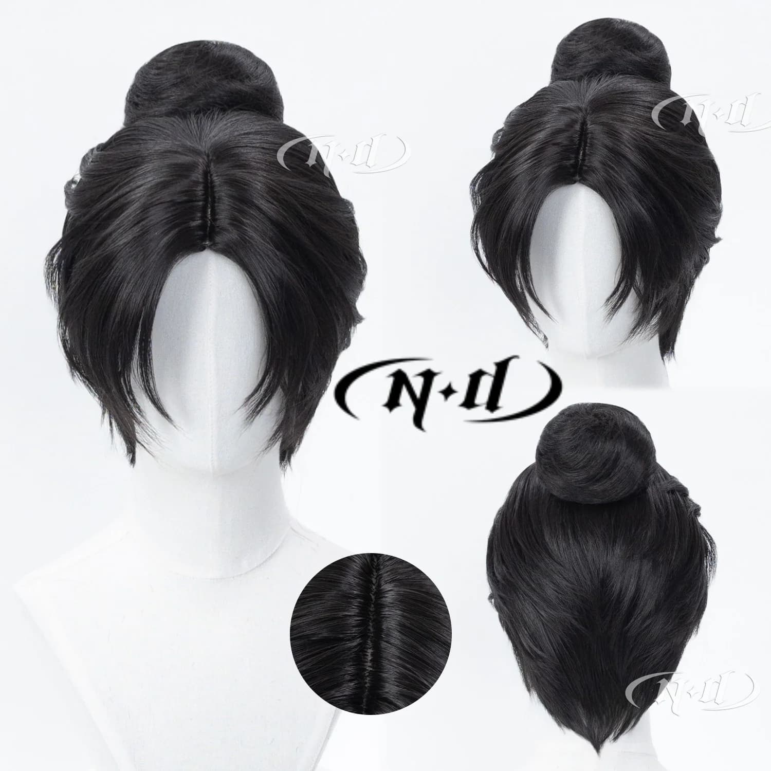 Parrucche per Cosplay ND Tian Quan Where Winds Meet, per Costumi Cinesi, Giapponesi, Coreani, Hanfu, Kimono, Hanbok, K-pop, Samurai