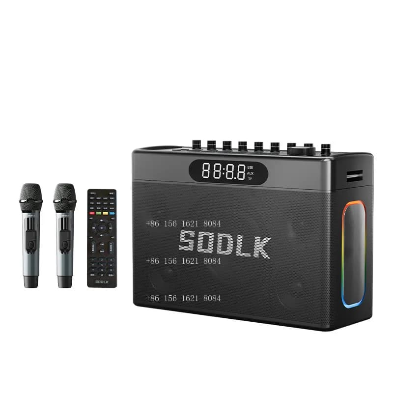 S1127 PLUS 300W Karaoke Machine Outdoor Portable Speaker with 2 Wireless Microphones, Support Party Live Support Auxiliary