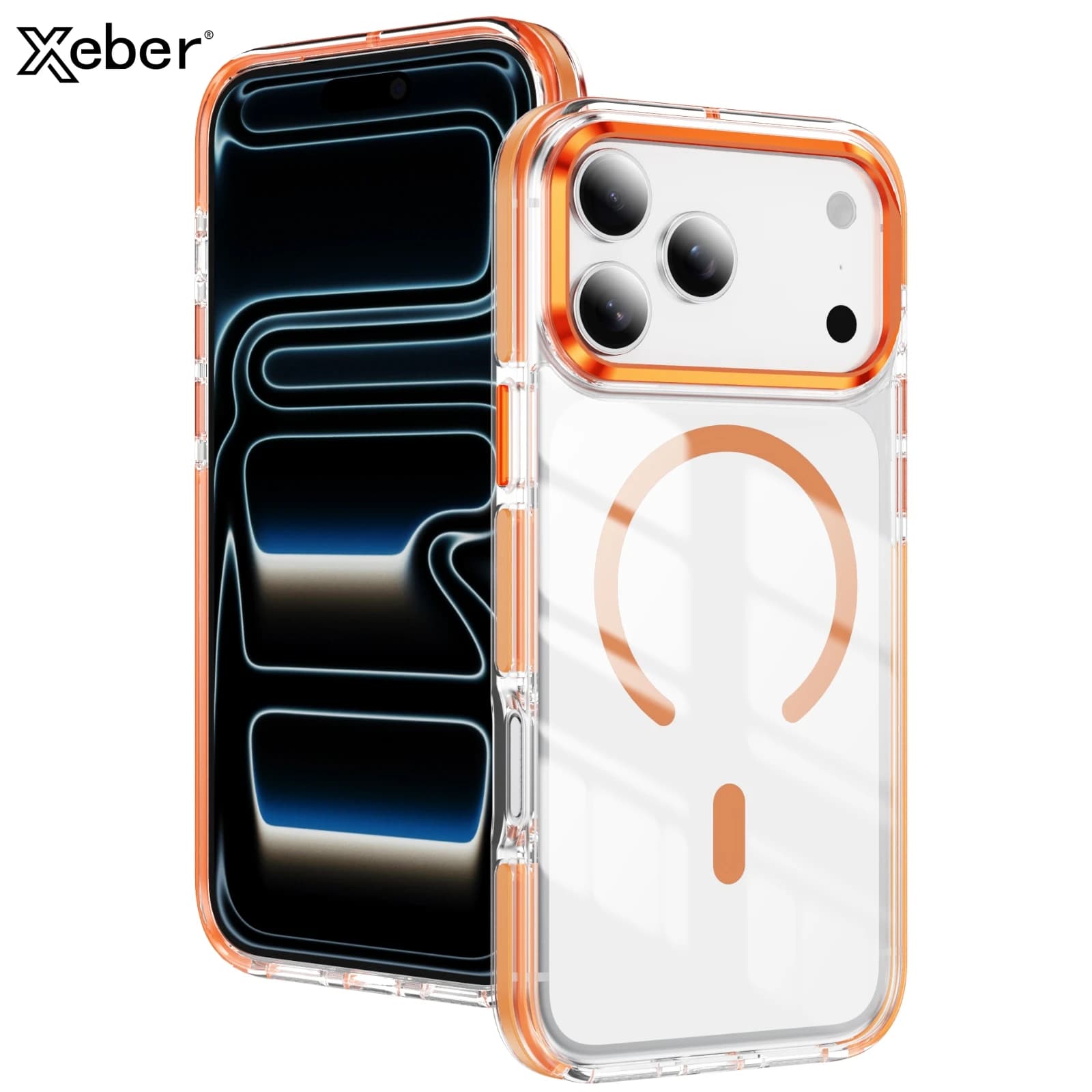 Luxury Wireless Charging Phone Case for Magsafe for iPhone 17 16 15 14 13 Pro Max Plus Air Transparent Magnetic Rear Cover