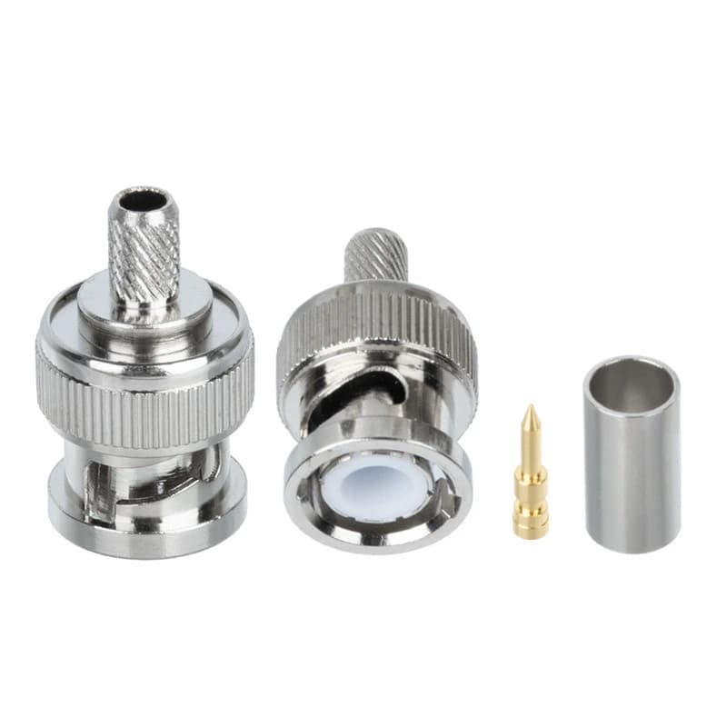 5/10Sets BNC Male Crimp Connector RG58 Cable Plug Adapter CCTV Security Camera IPC Communication Joint