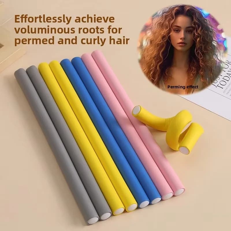 10Pcs Soft Sponge Foam Hair Rollers Bendable Flexible No‑Heat Curling Tools Reusable Foam Curlers for Long Thick Fine Hair Hairs