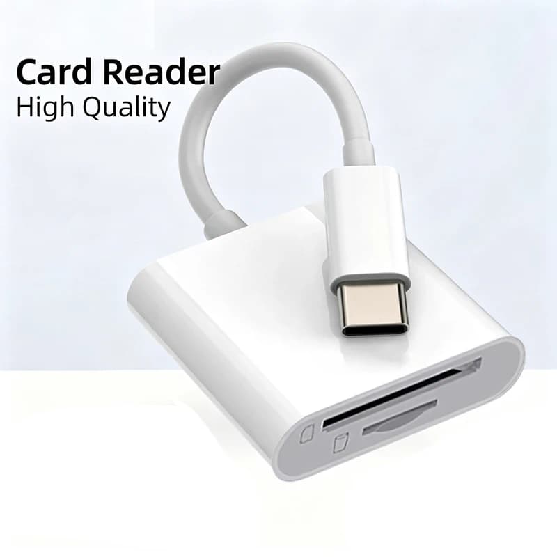 TypeC to SD & TF Card Camera Adapter for iPhone For iPad, 2 in 1 Card Reader Plug & Play