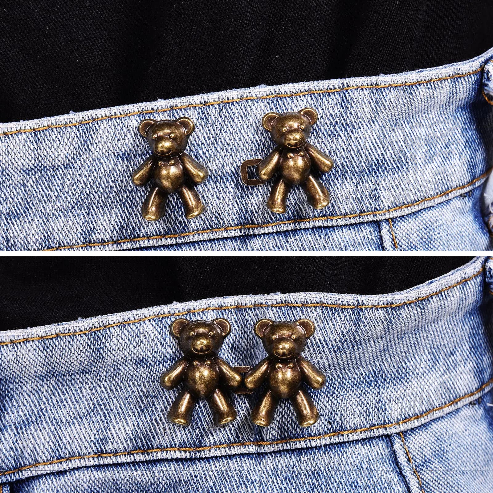 Set di 1 Bottone in Lega per Jeans, Fermaglio Staccabile per Regolare la Vita di Pantaloni, Camicie e Abiti, Clip per Jeans e Pantaloni Larghi