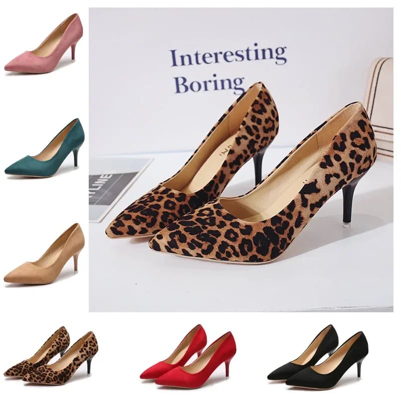 Plus Size 44 Scarpe moda donna eleganti sexy Stampa leopardata Moda Punta a punta Tacchi alti Sandali 8,5 cm Chaussure Femme 2025