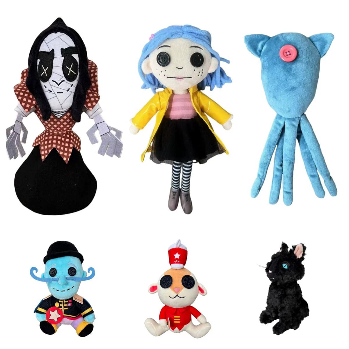 28 cm Coraline Peluche Figura di cartone animato Bambola Kawaii Morbido cuscino Brutto Bambini Simpatiche bambole da collezione Decorazione Giocattoli Regali di compleanno