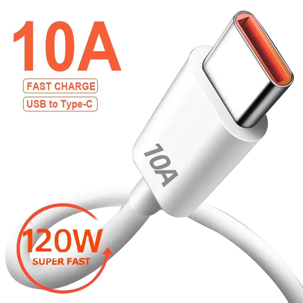 USB cable type C 120W 10A USB fast charging cable for mobile phone for Huawei P30 Xiaomi Realme Samsung Little x6 USB data cable C
