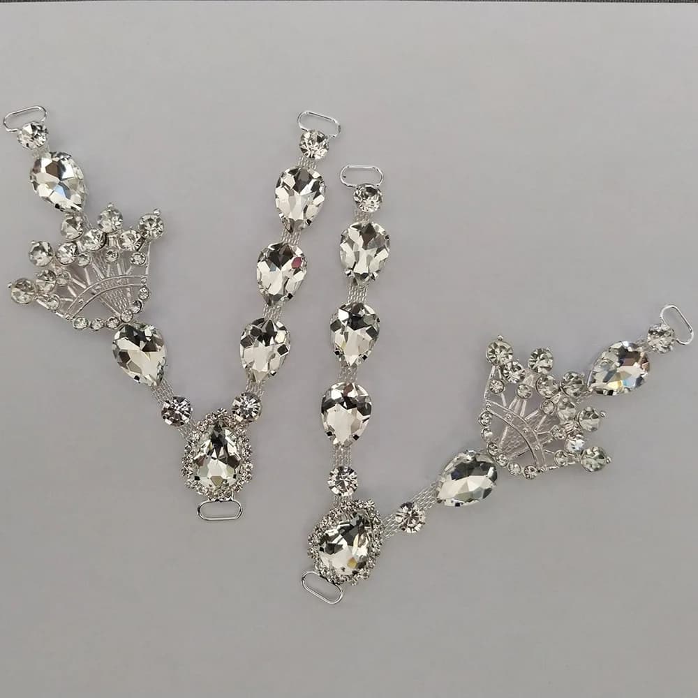 2 pezzi stile bohemien cristallo strass catena di scarpe fibbia bikini infradito connettori borse per abbigliamento in metallo berretto cucito per indumenti fai da te