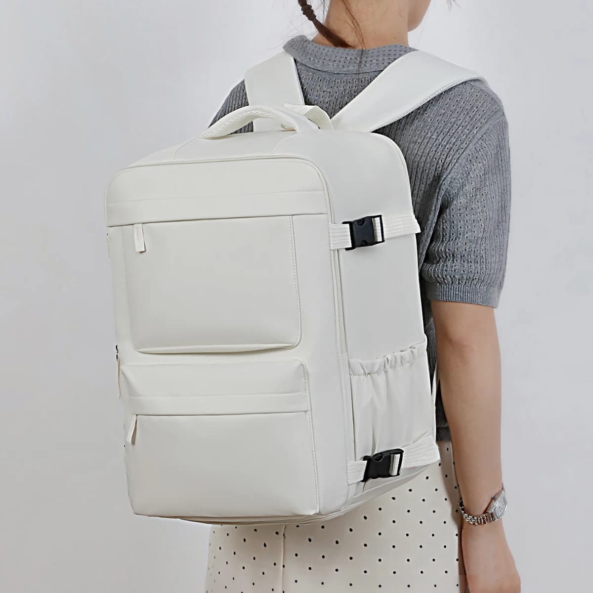Short-Distance Travel Bag for Women, Lightweight Large-Capacity Backpack, Business Trip Travel Carry-On Bag, Expandable Luggage Bag, Business Backpack
