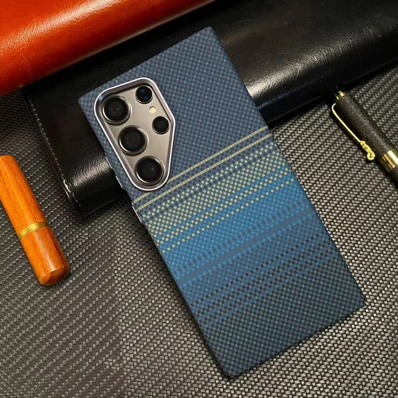 Custodia per telefono di lusso con texture in fibra di carbonio per Samsung Galaxy S26 S25 S24 S23 Ultra Plus, cover antiurto con ricarica wireless MagSafe