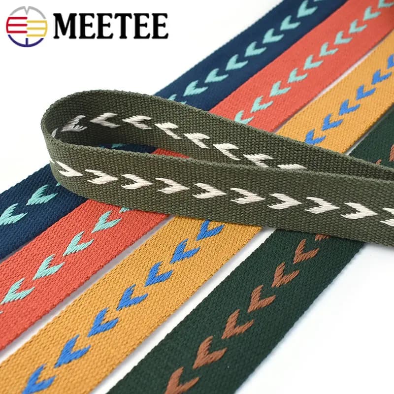 1/2/3/5 Metri 38 millimetri Jacquard Tessitura Nastro Nastri di Cotone Poliestere Per Il Sacchetto Della Cinghia Cintura Bias Vincolante FAI DA TE Indumento Accessori Per Cucire