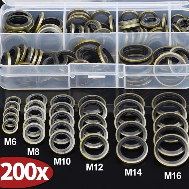 Kit guarnizioni di scarico della coppa dell'olio per auto, bullone di drenaggio, guarnizione in gomma per tappo di scarico dell'olio, set di guarnizioni per rondella sostituibile M6 M8 M10 M12 M14 M16