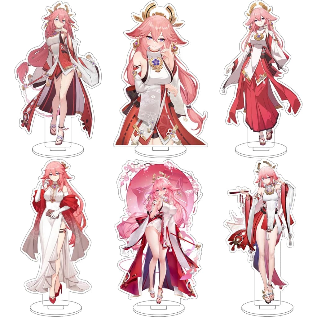 Statuetta Anime da 16CM del Gioco Genshin Impact ‌ Yae Miko Cos Statuetta in Acrilico, Regali di Natale, Adorabili Ornamenti e Articoli Decorativi