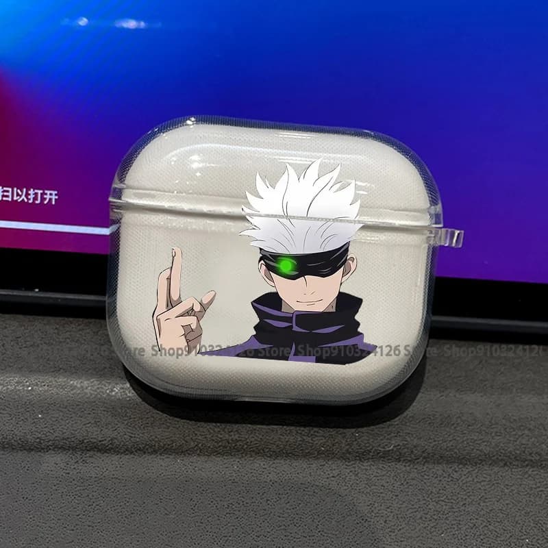 Anime Jujutsu Kaisen Phone Case for Airpods Pro 3 2 1 Pro Gojo Satoru Manga Caretakers for Bluetooth Black Airpod Cover