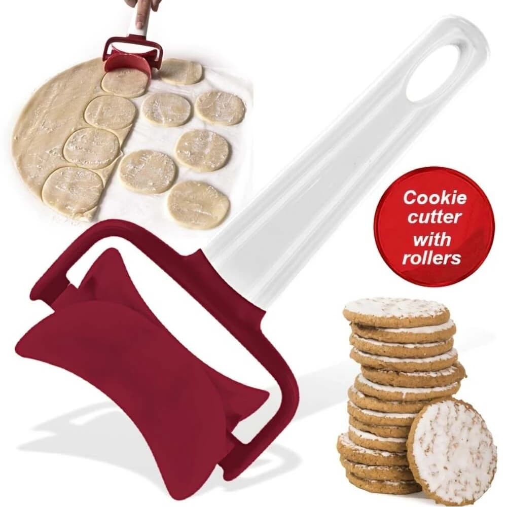 Taglierina per impasto portatile, per cuocere biscotti, gnocchi, per creare rulli taglierini a forma rotonda, per pizza, punzonatrice per pasticceria