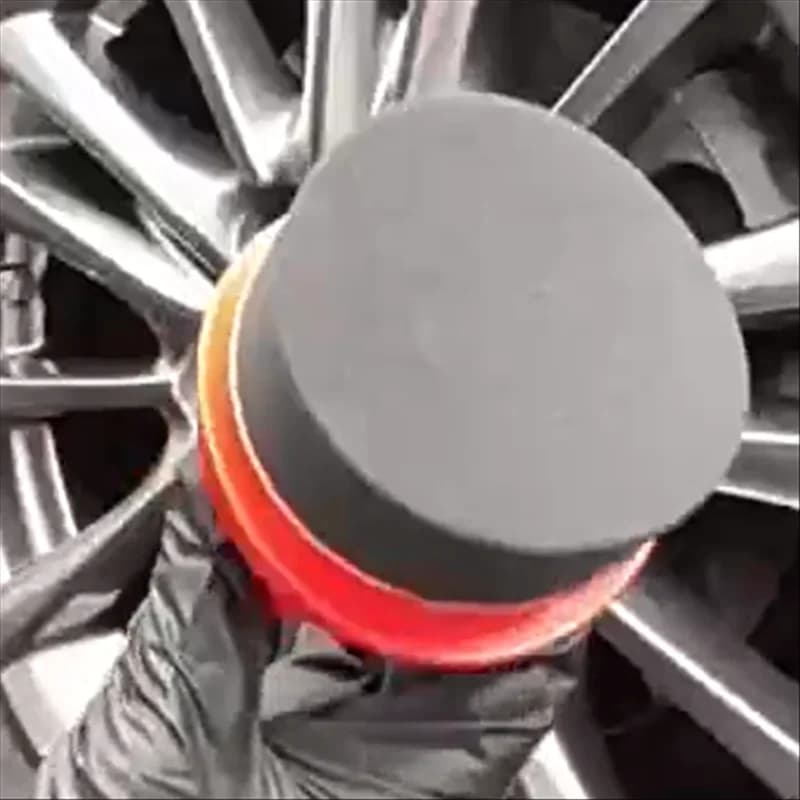 Spugna per Ceratura Pneumatici Auto a Forma Curva con Coperchio, Applicatore Facile da Usare per Pulizia e Dettaglio Pneumatici