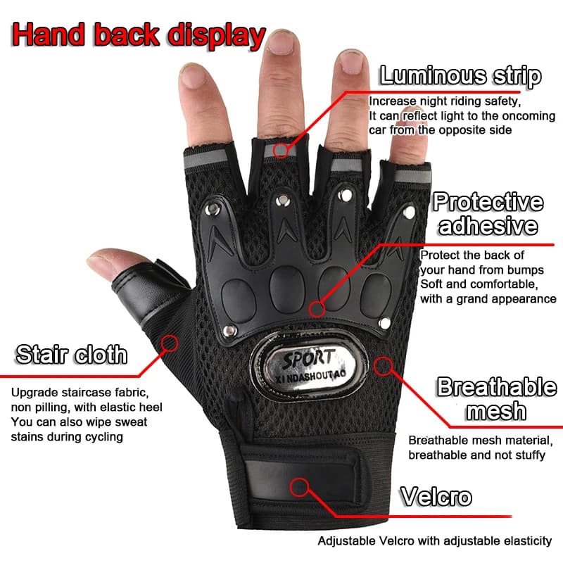 Men's half fingers for cycling sports Special forces Mountaineering Motorcycle wear-resistant non-slip motorcycle glove for outdoors