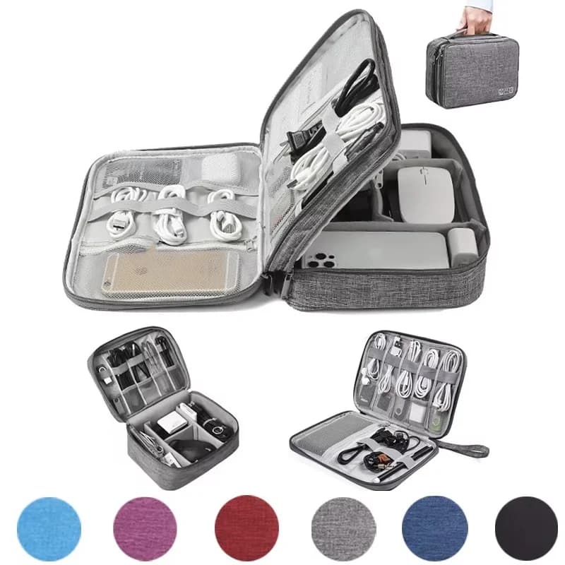 Borsa Portacavi da Viaggio, Organizer Elettronico Digitale Impermeabile Portatile, Custodia per Cavi USB e Auricolari