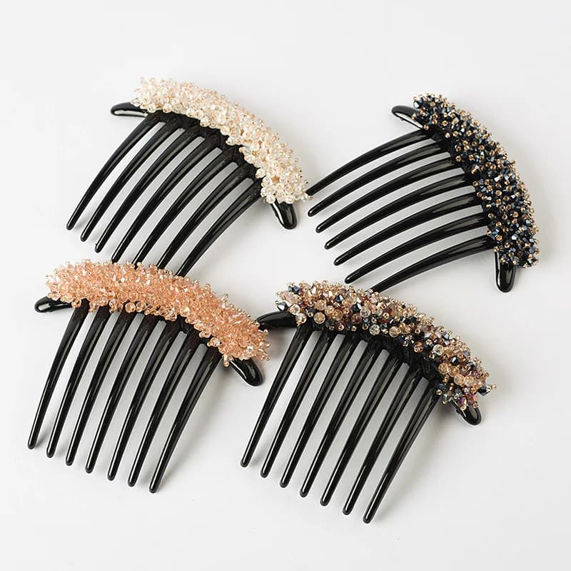 Fermaglio per capelli elegante con fiore di cristallo, pettine per acconciature femminili, ideale per feste e matrimoni