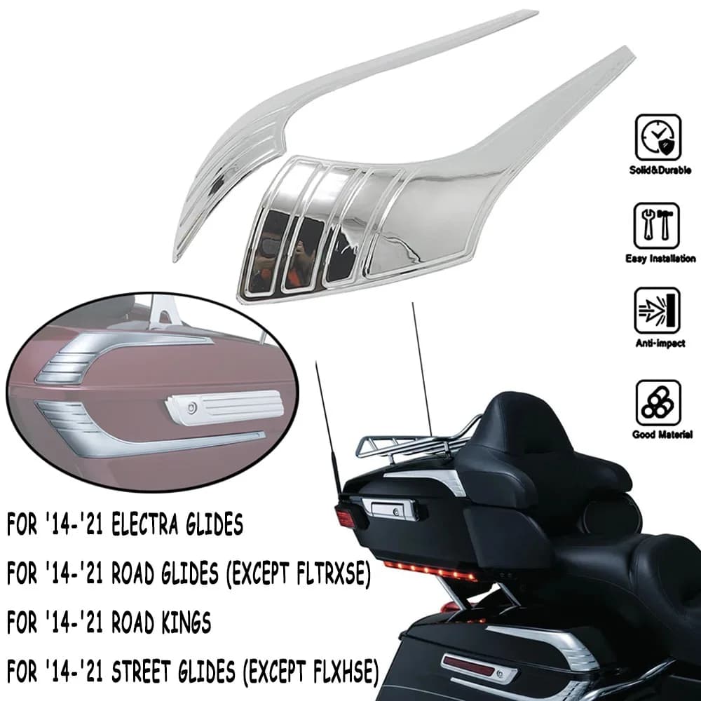 Accessorio moto Decora la copertura della cerniera della borsa laterale Tri-Line adatta per Road Kings Electra Street Glides 2014-2020