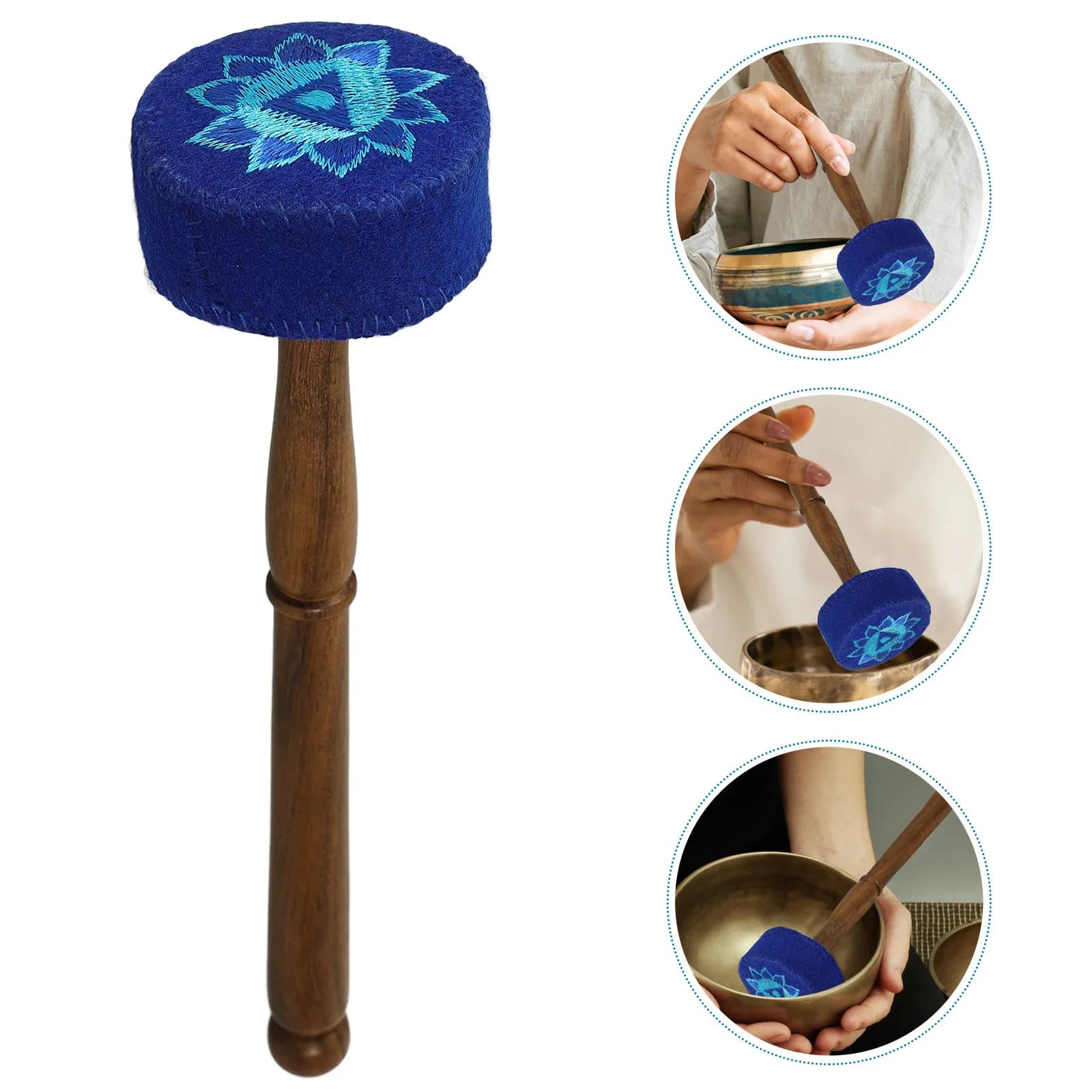 Wooden Singing Bowl Sticks Singing Bowl Mallet Set For Yoga Handcrafted Smooth Meditation