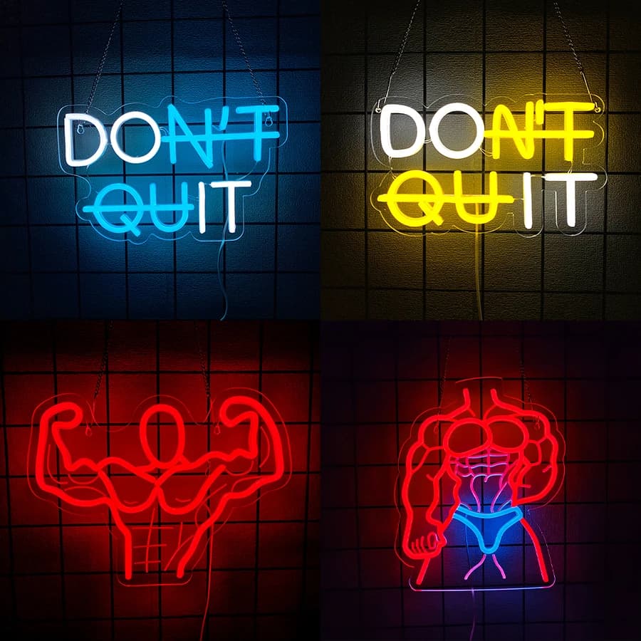 Insegna al neon Don't Quit per decorazione da parete, luce al neon a LED per camera da letto, man cave, ufficio, palestra, feste, club, decorazione sala giochi, alimentata tramite USB