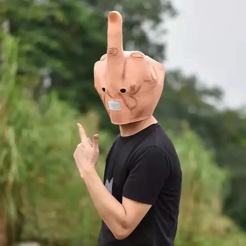 Maschera da dito in lattice horror Cosplay Spaventoso Dactyl centrale Casco integrale Halloween Masquerade Party Costume Accessorio Copricapo Prop