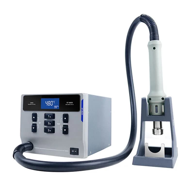 ST-862D Pistola ad aria calda con display digitale Funzione di sospensione Temperatura costante regolabile per stazione di saldatura di riparazione di telefoni cellulari