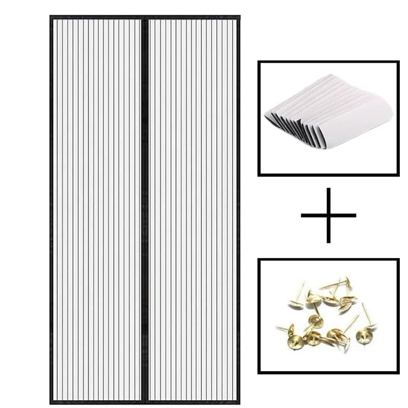 Magnetic soft gauze door curtain, no need to wear magnetic strips, summer mosquito proof door curtain, encrypted embroidery scre