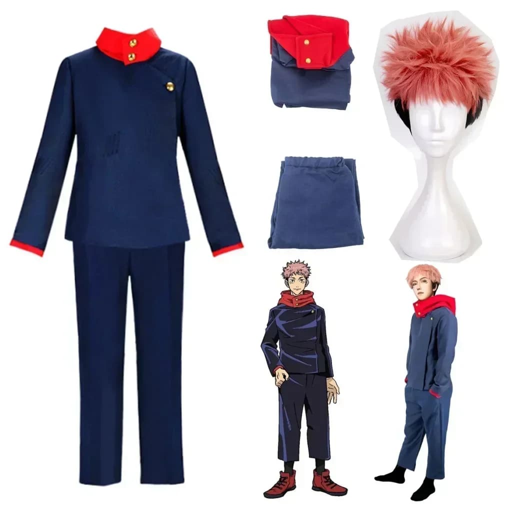 2026 Anime Kostuums Jujutsu Kaisen Itadori Yuji Cosplay Kostuum Kugisaki Nobara Fushiguro Megumi Uniform Op Maat Geaccepteerd