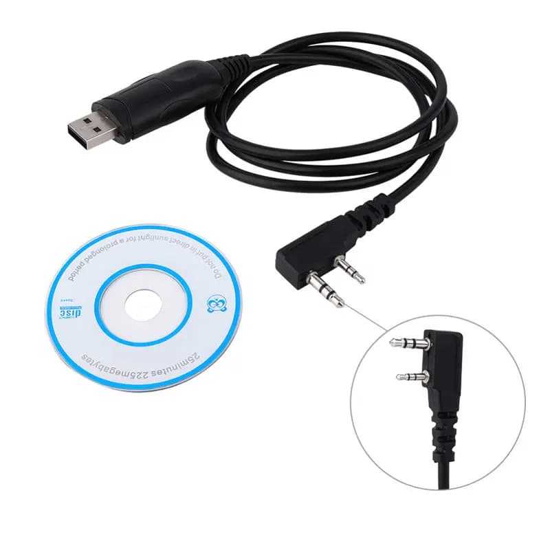 Cavo USB BAOFENG UV-5R per Programmazione e Scrittura Frequenze con CD Driver per Radio UV-985 UV-3R BF-888S KENWOOD TK3207 TK-3107