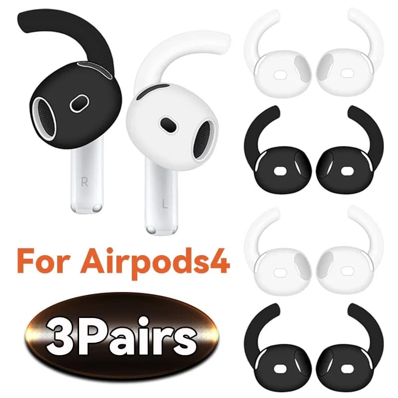 3/1 pairs of silicone ear hooks for Apple Airpods 4 soft headphones earphones anti-drop hooks for Apple Airpods4 tips