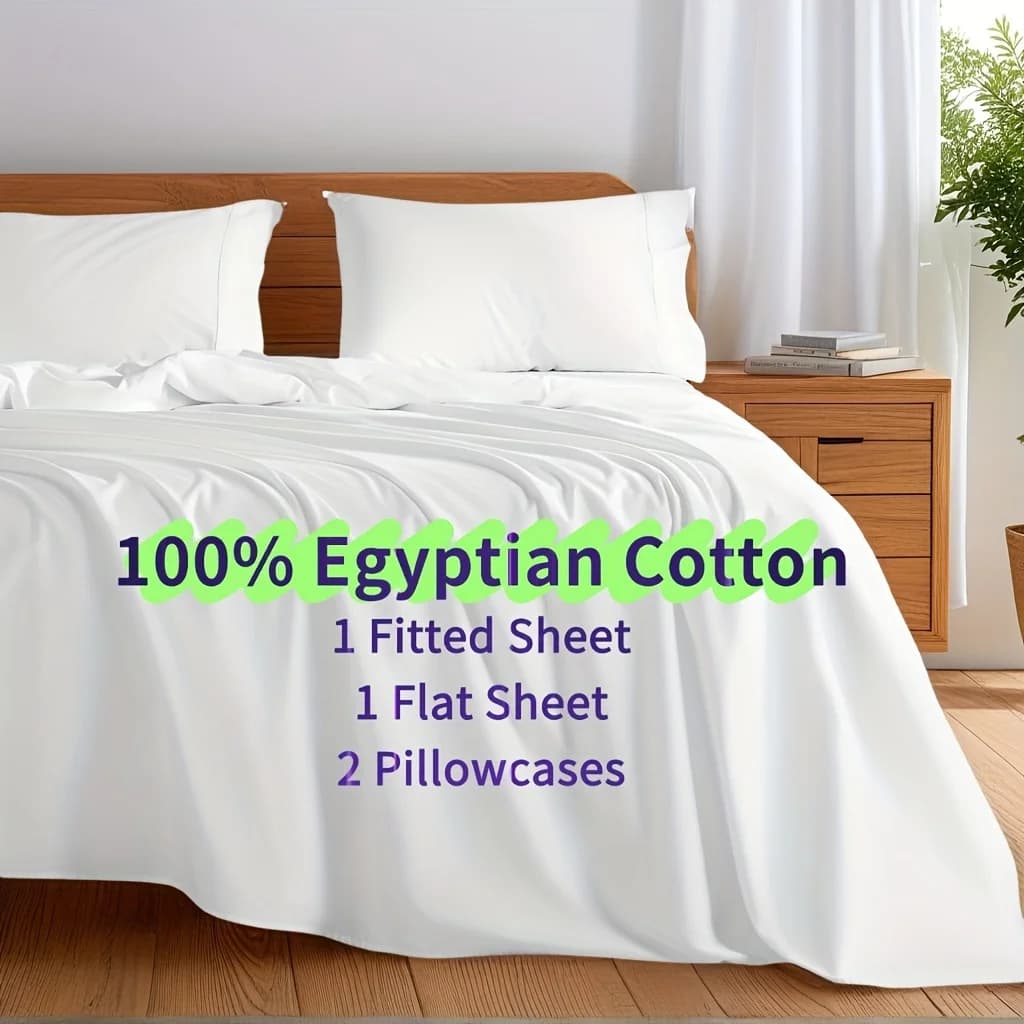 100% Egyptian Cotton Sheets Set- 600 Thread Count, Luxury Egyptian Cotton Bed Sheets, 5-Star Hotel Quality Sheets, Breathable& Warm, Deep Pocket- Full/Queen/King/California King