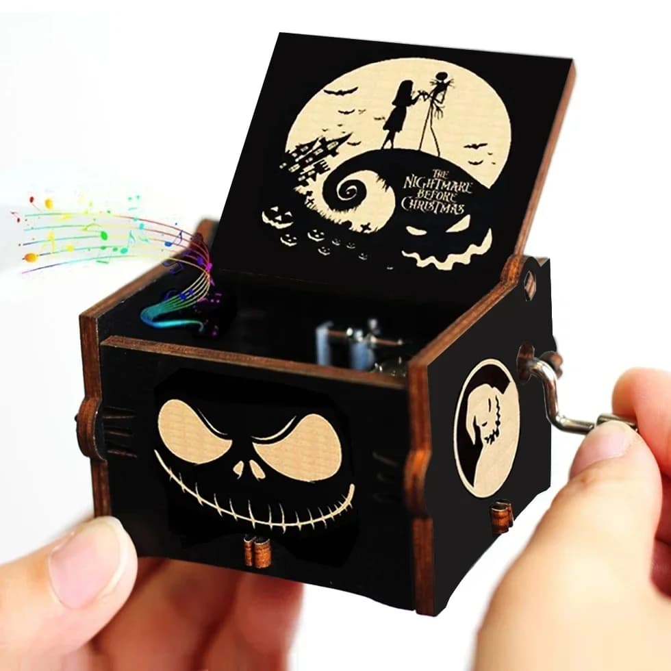 HOT Antique carved Wooden Hand Crank Music Box Holiday Gifts Christmas Gifts New Year Gift
