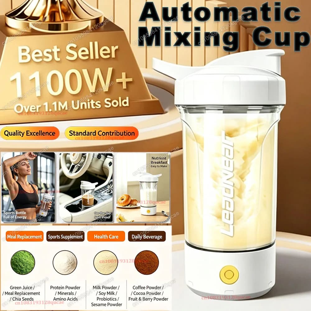 Electric Blender Cup Portable Blender Cup 400mal Milk&Protein Powder Blender Automatic Shaker Cup Home Travel Outdoor Sports Gym