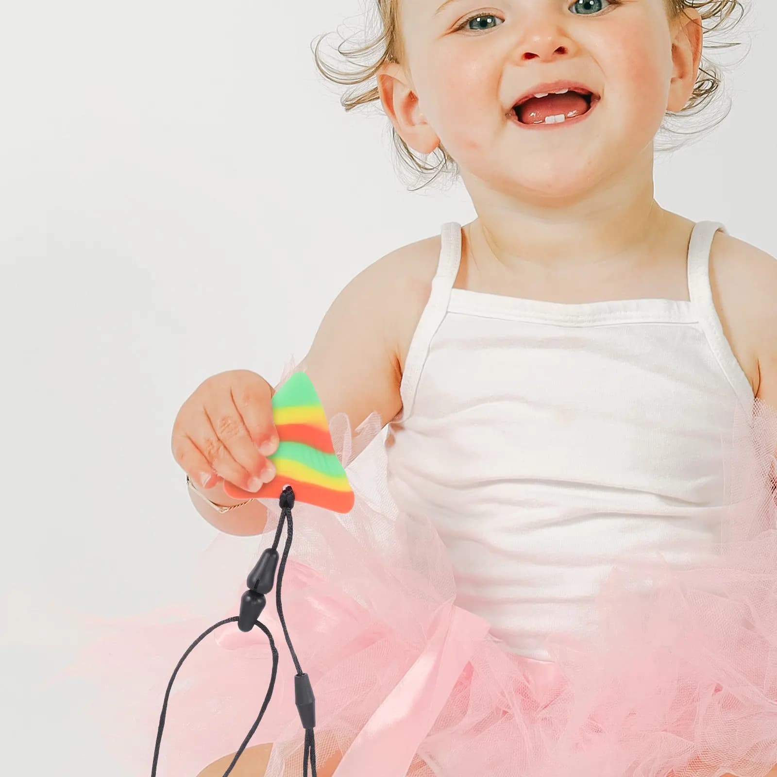 2 Pezzi Collana a Forma di Squalo in Silicone per Dentizione, Massaggiagengive Sensoriale per Sollievo dal Dolore, Giocattoli da Masticare per Neonati e Bambini
