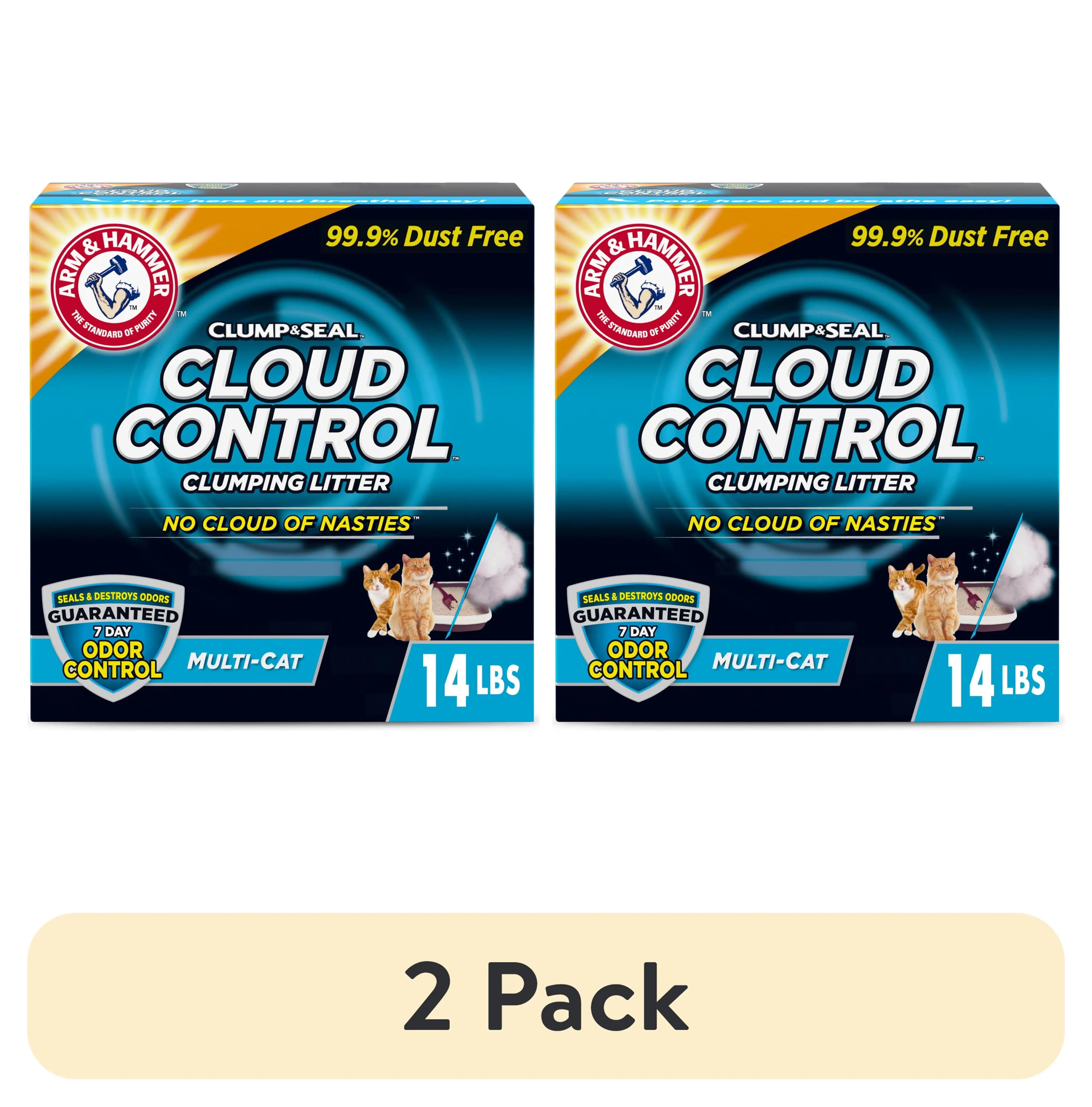 2 pack cloud control multi-cat clumping litter hypoallergenic light scent 14 lb