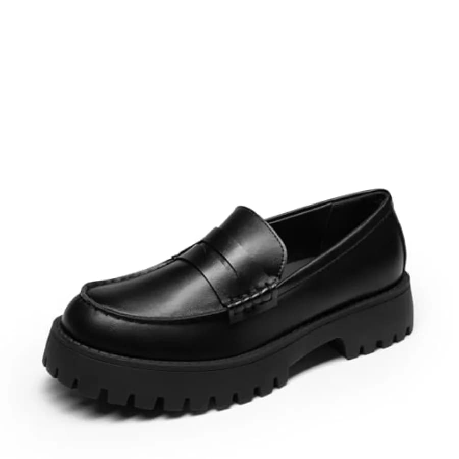 DREAM PAIRS Mocassini da Donna con Plateau, Suola Spessa, Stile Penny Loafer, Comodi Slip-On Eleganti per Lavoro, Ufficio e Occasioni Casual