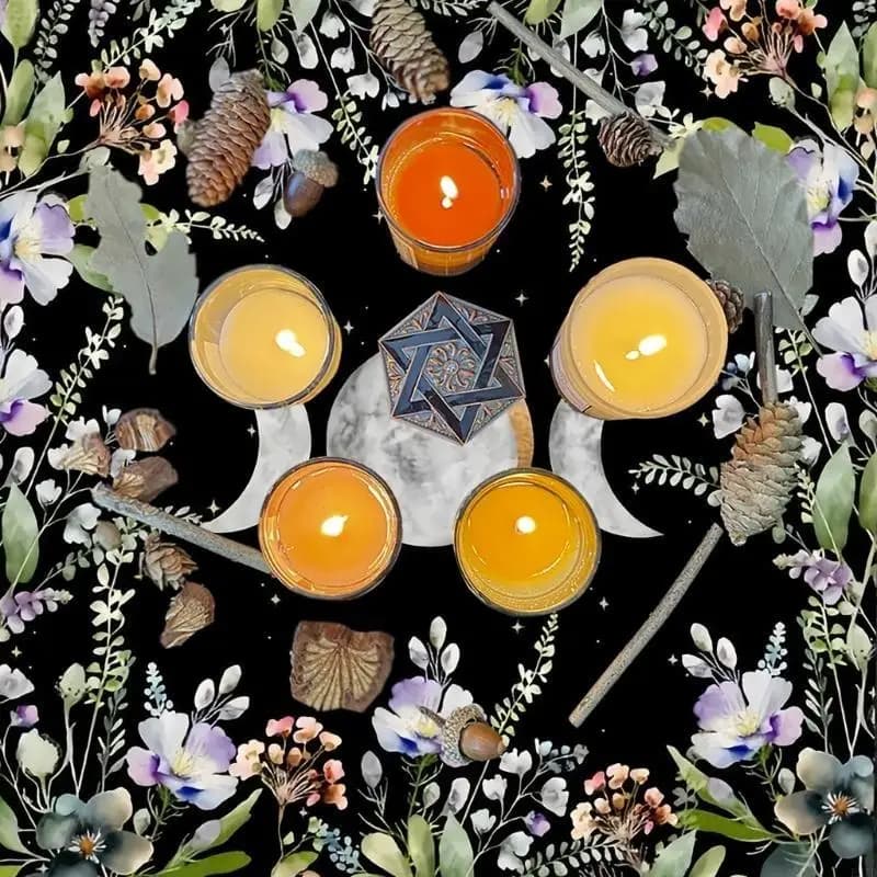 Celestials Tarochi fiori Tovagliatore Sole e Luna Sacrifica del tessuto Divinazione per letture delle carte e Divinazione