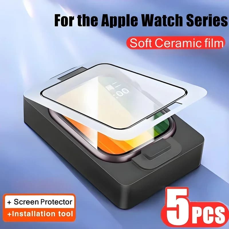 5PCS Pellicola ceramica Strumento di installazione per Apple watch Ultra 9 8 11 49mm 45mm 42m Protezione schermo per iwatch 10 6 5 46mm 44mm 40mm 42mm