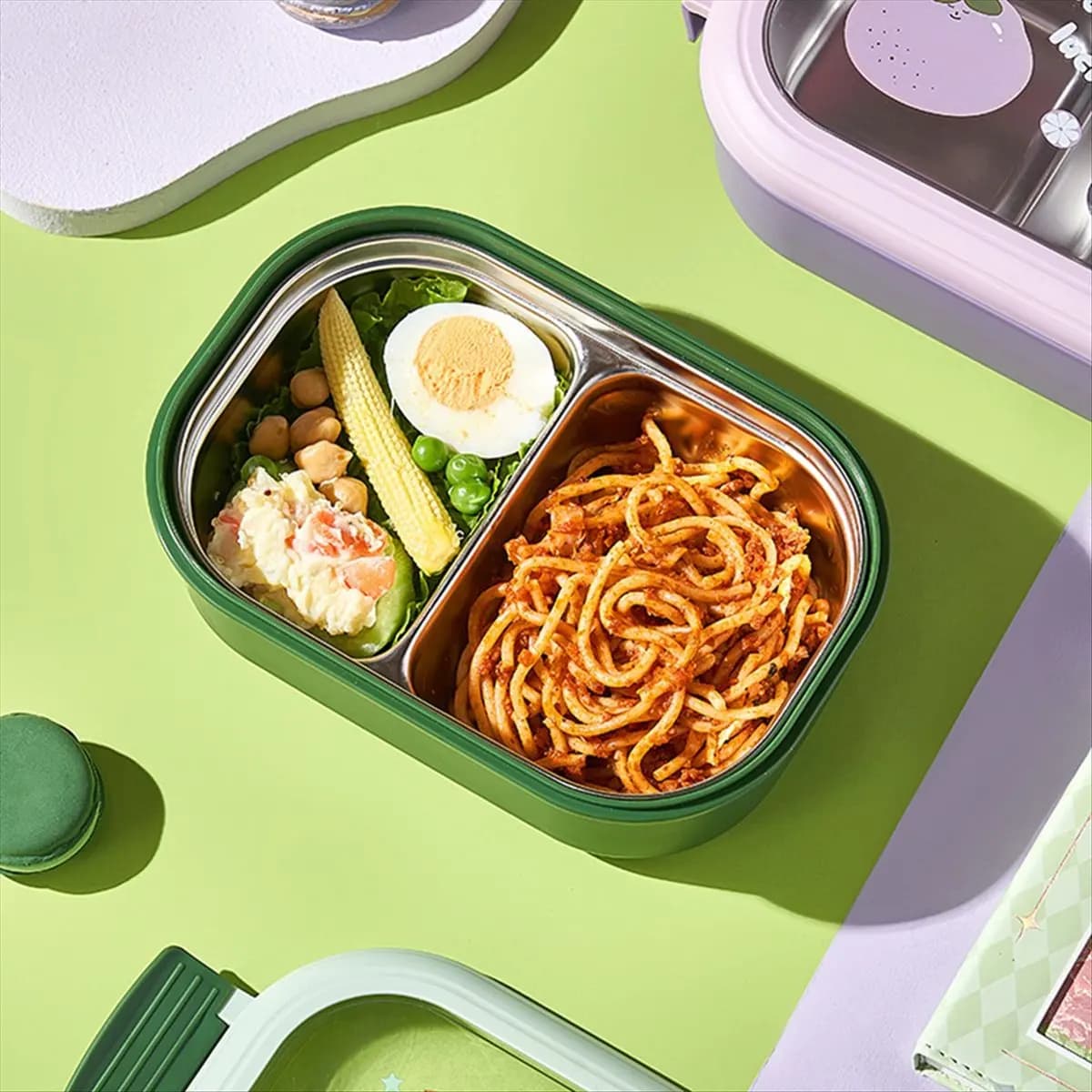 AT54 Lunch Box for Kids Portable Food Containers sealed and adorable for children Box for heated lunch Pink