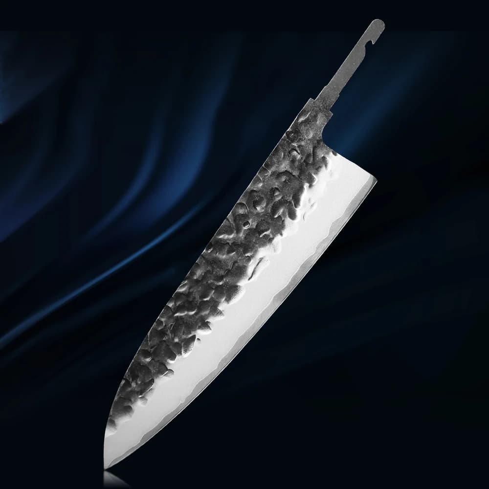 Coltello da cuoco da 8,2 pollici Lama vuota Cucina giapponese fatta a mano fai-da-te Forgiata Full Tang Strumenti per la produzione affilati in acciaio composito a tre strati