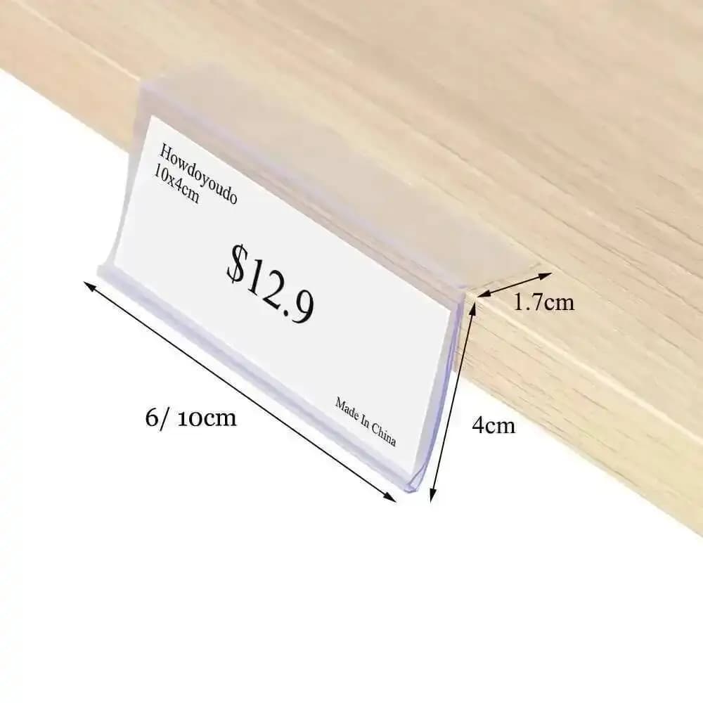 40 pezzi di strisce porta-prezzi in PVC con nastro adesivo per scaffali, espositori e cartellini per negozi