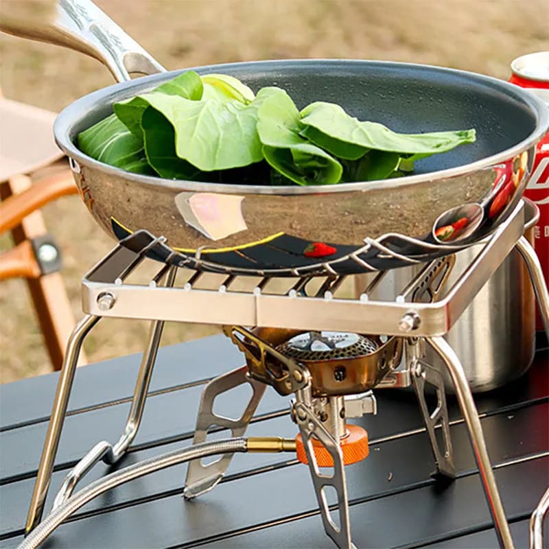 Stainless Steel Camping Grill, Barbecue Folding Grill, Brush Holder, Cooking Tray, Camping Equipment