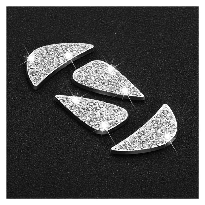For Hyundai Ix25ix35 Tucson Accent Car Interior Car Steering Wheel Logo Crystals Diamond/ Carbon Fiber Decor Cover Sticke